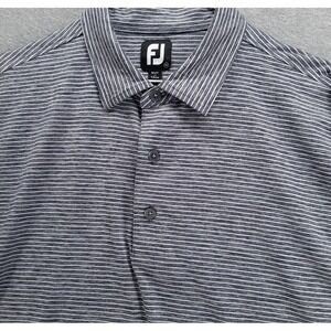 FootJoy Polo Shirt Mens‎ XL Gray Stripe Stretch Collared Short Sleeve Golf FJ
